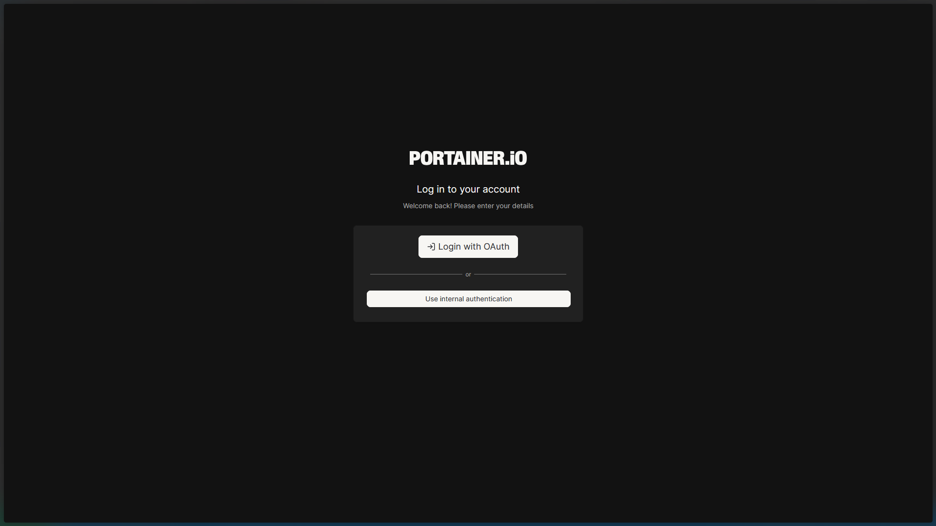 Portainer Login Page